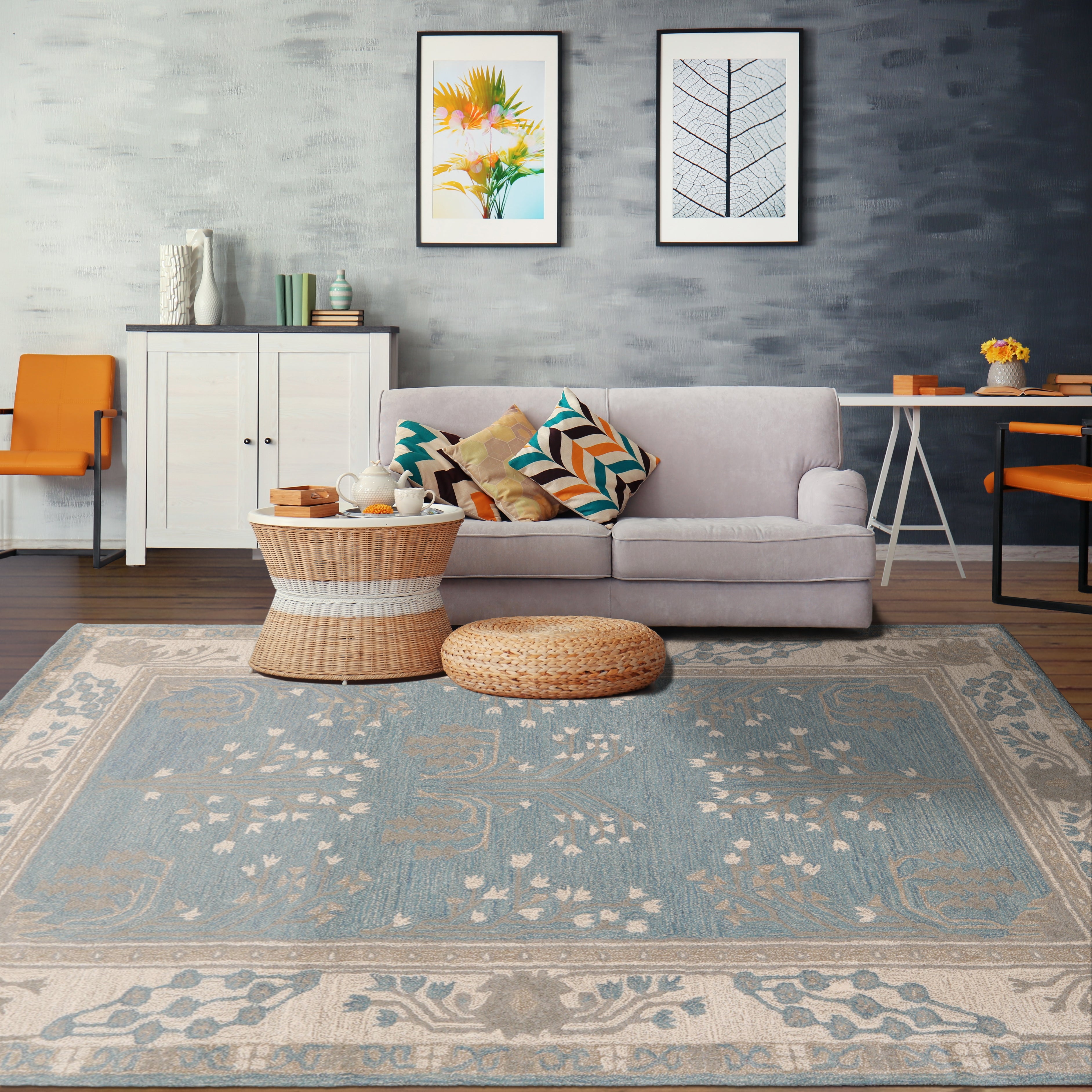 Multi Color Multi Size Hand Tufted Handmade 100% Wool Donegal Branches Arts & Crafts Oriental Area Rug