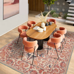 Multi Size Ivory Rust Peach Color Hand Hooked William Morris Wool Traditional Oriental Rug