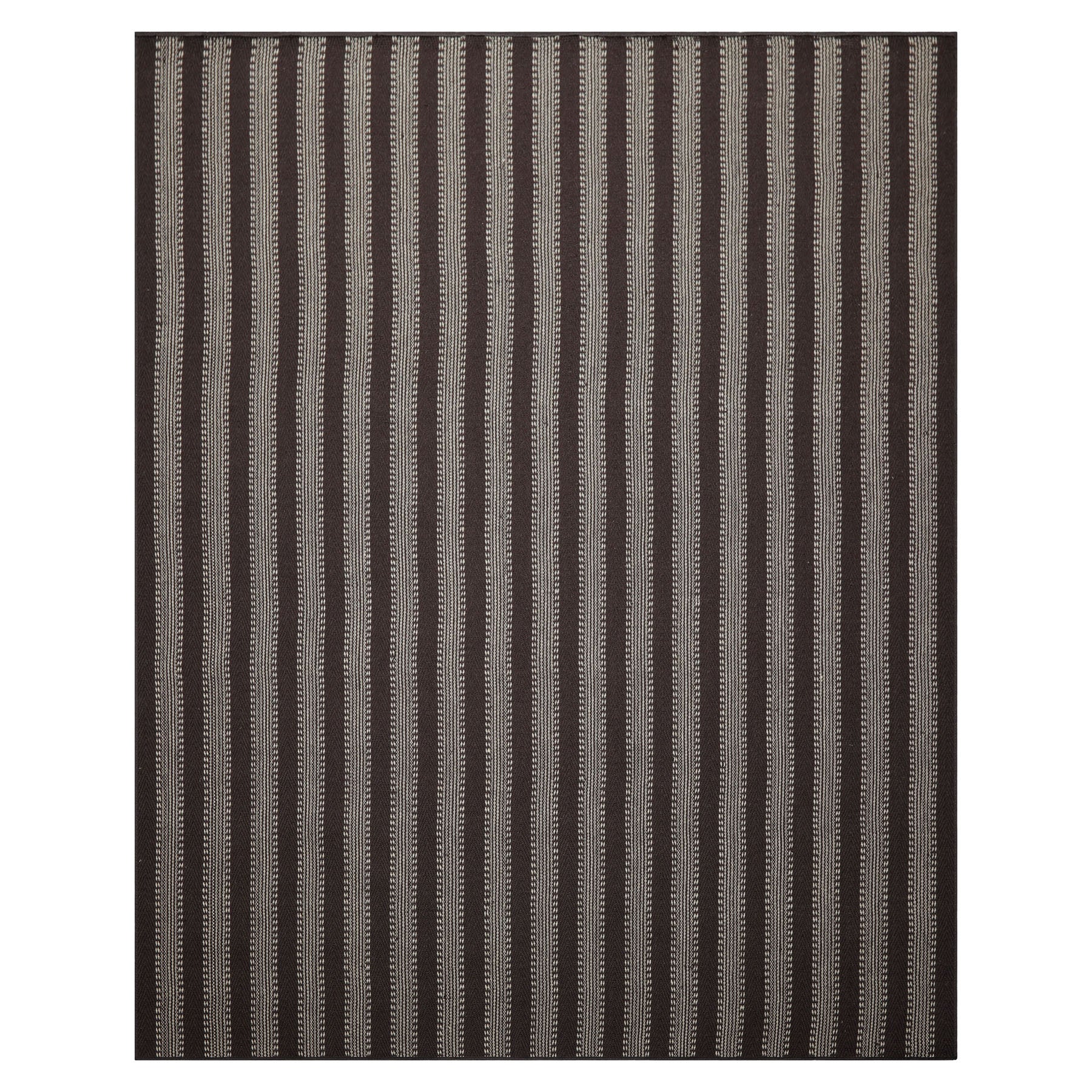 Multi Size Chocolate Ivory Color Hand Woven Flatweave Wool Modern Oriental Rug