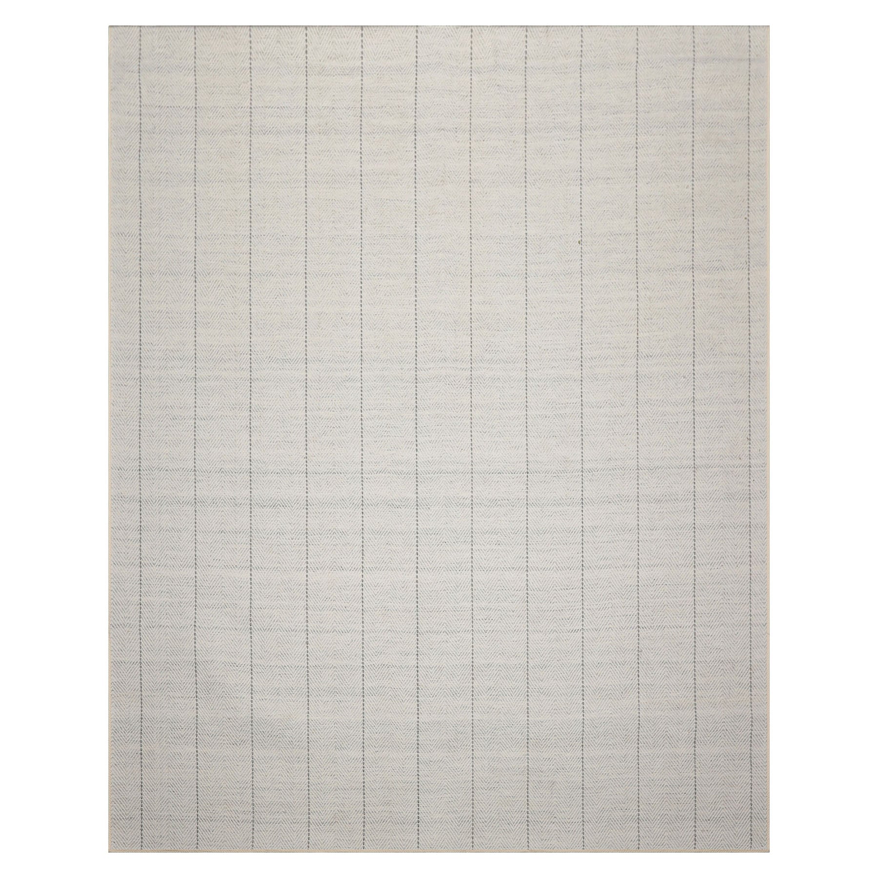 Multi Size Ivory  Gray Color Hand Loomed Flatweave Wool Modern Oriental Rug