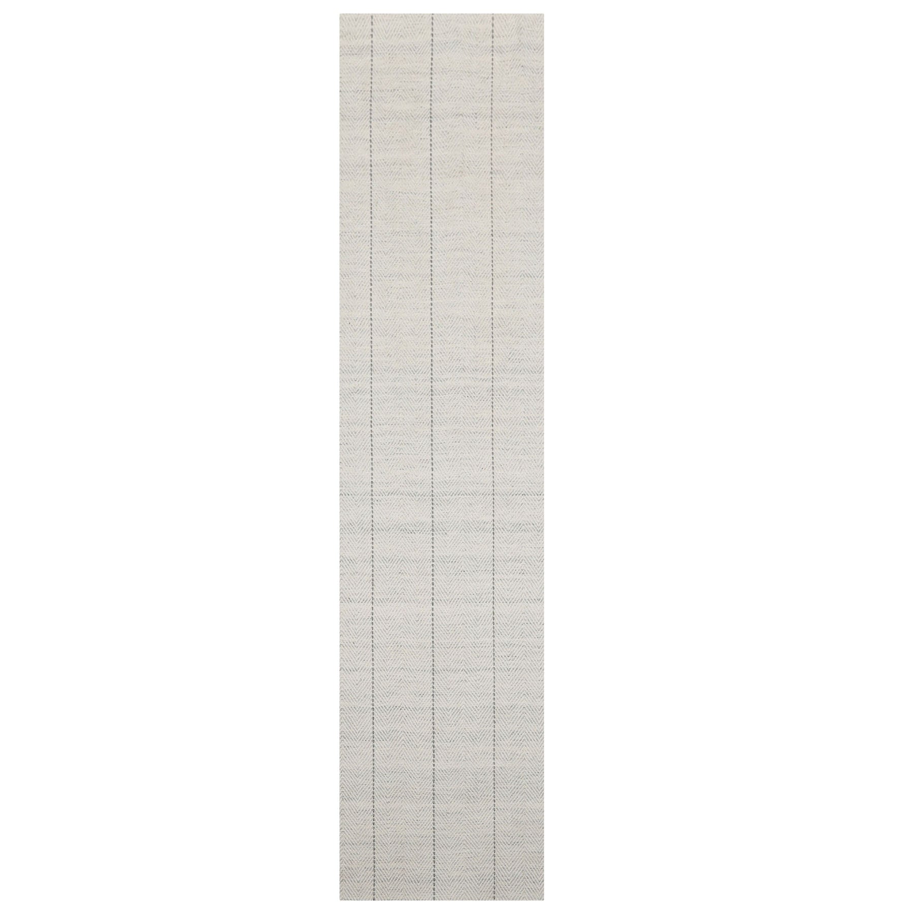 Multi Size Ivory  Gray Color Hand Loomed Flatweave Wool Modern Oriental Rug