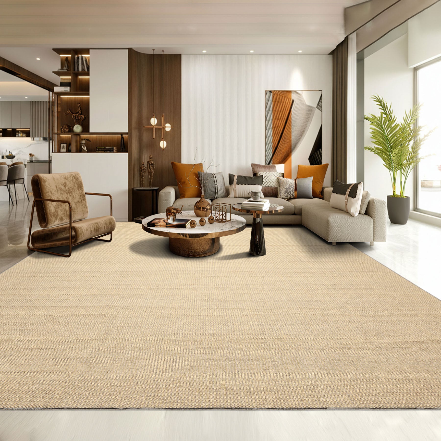 Multi Size Ivory Gray Color Hand Loomed Berber Wool Contemporary Oriental Rug