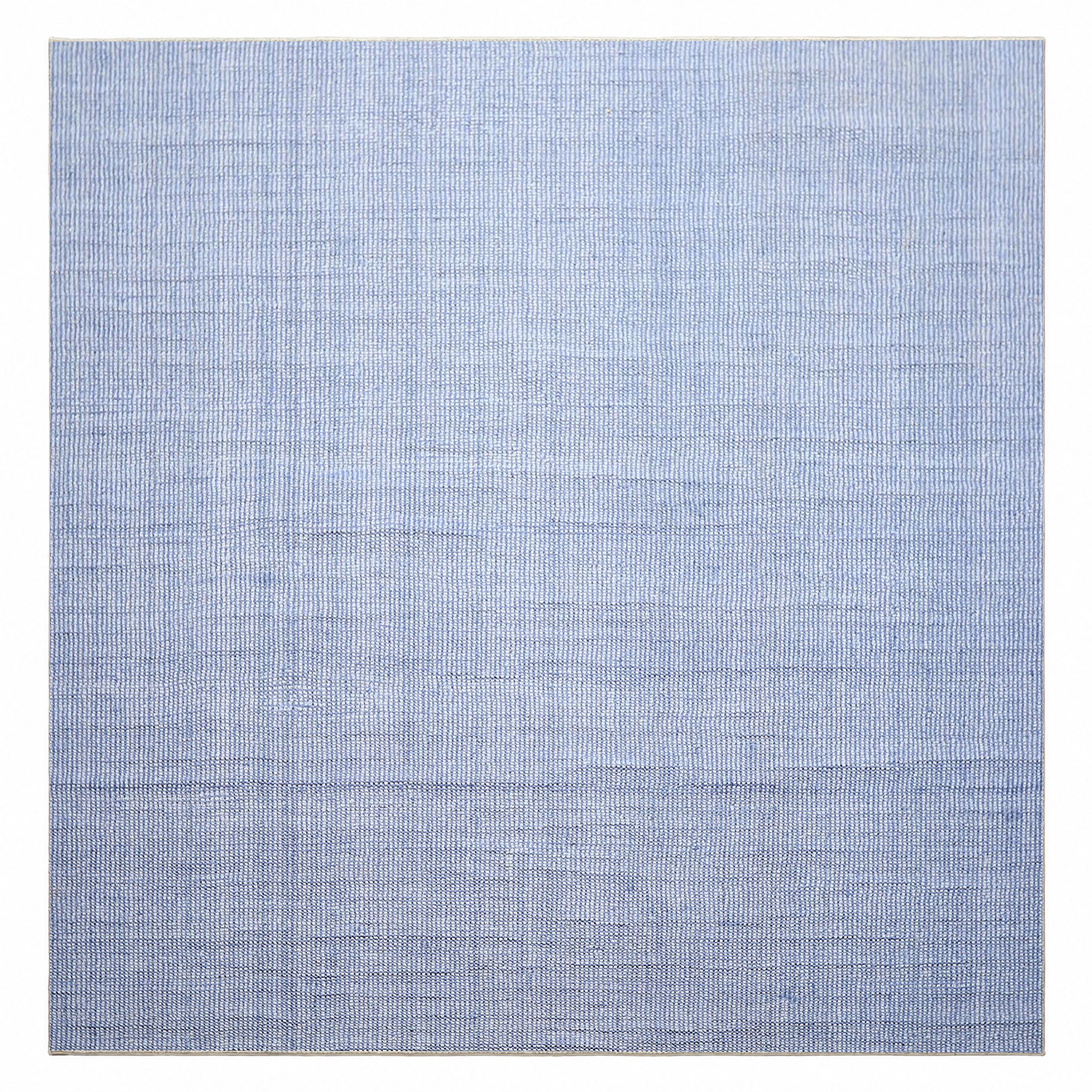 Multi Size Tone on Tone Blue Color Hand Loomed Berber Wool Contemporary Oriental Rug