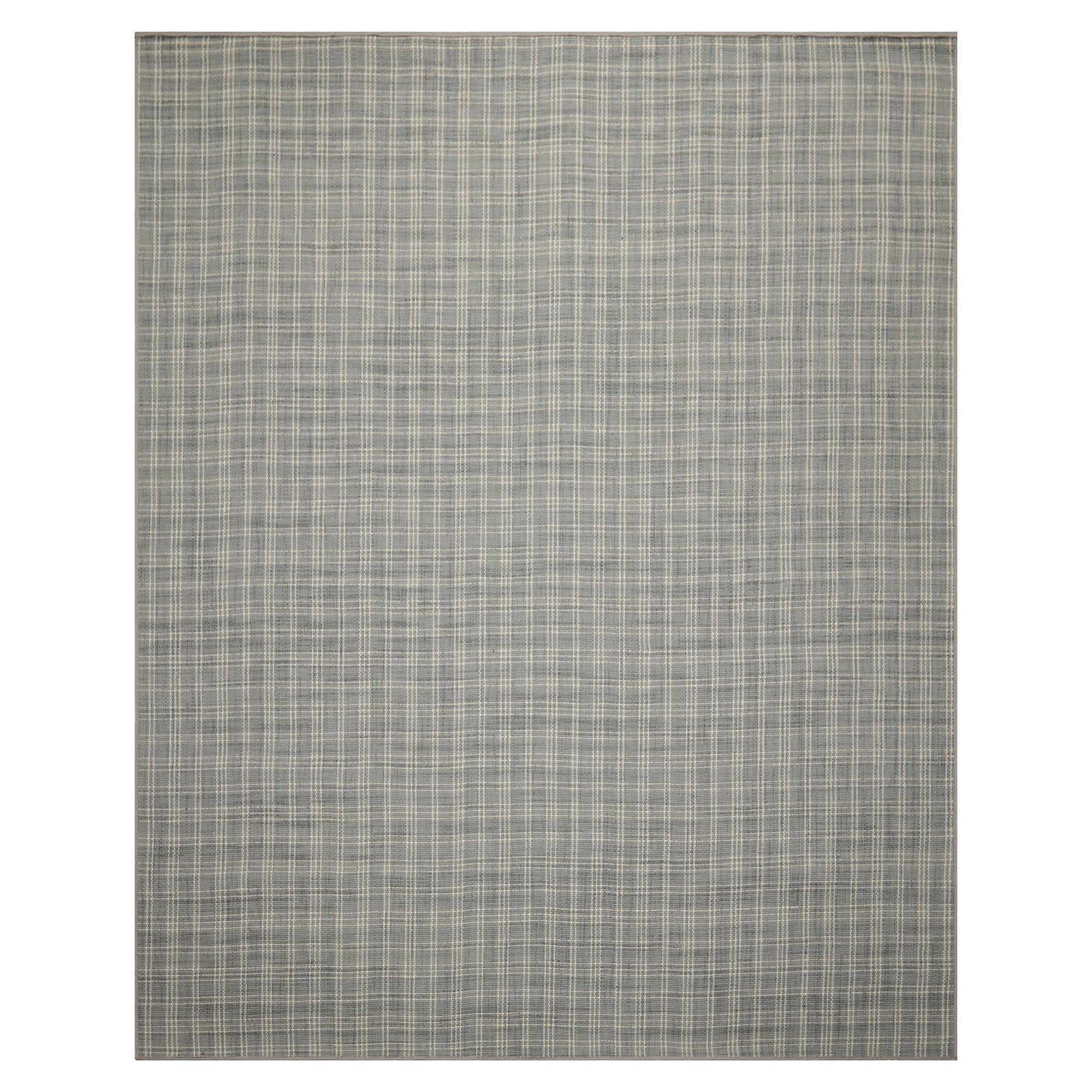 Multi Size Slate Ivory Color Hand Woven Flatweave Wool Modern Oriental Rug