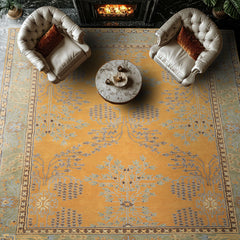 Multi Size Gold Brown Taupe Color Hand Tufted Donegal Wool Arts & Crafts/Mission Oriental Rug