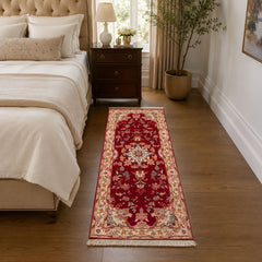 Fuschia 2'7''x6 Tabriz Traditional 300 KPSI Hand Knotted Wool & Silk Oriental Area Rug