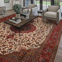 Ivory 8'2''x11'11'' Tabriz Traditional 350 KPSI Masterweaver Signed Hand Knotted Wool Oriental Area Rug
