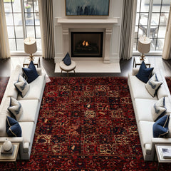 Red 10'8''x13'8'' Bakhtiari Traditional Hand Knotted Wool Oriental Area Rug