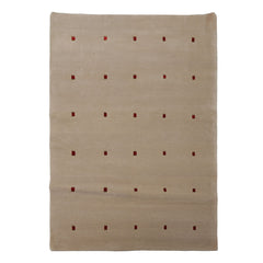 4x6 Beige, Red, Gold Color Hand Knotted Tibetan Wool & Silk Modern & Contemporary Oriental Rug