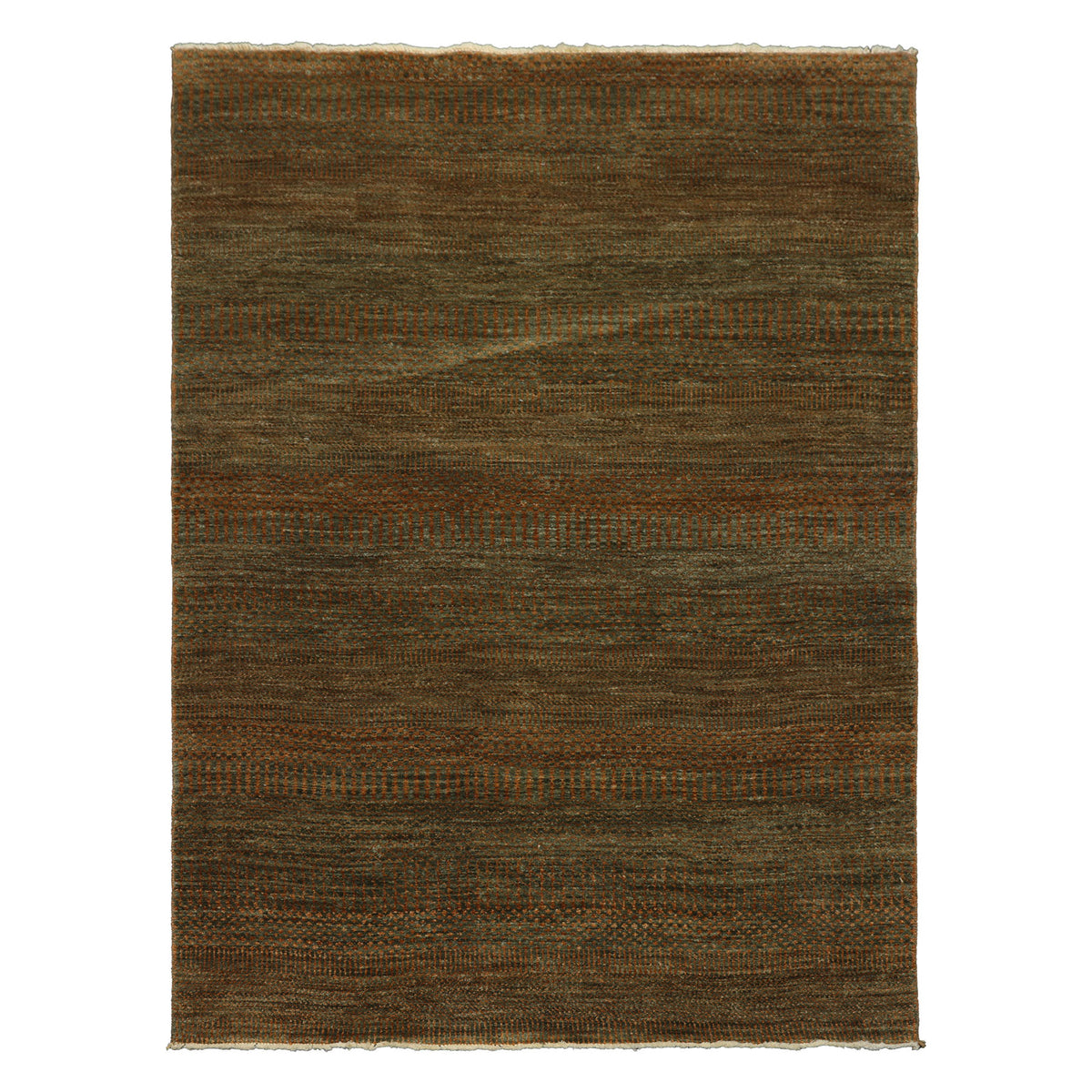 4x6 Green, Brown, Gold Color Hand Knotted Tibetan Wool Modern & Contemporary Oriental Rug