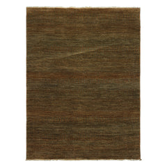 4x6 Green, Brown, Gold Color Hand Knotted Tibetan Wool Modern & Contemporary Oriental Rug