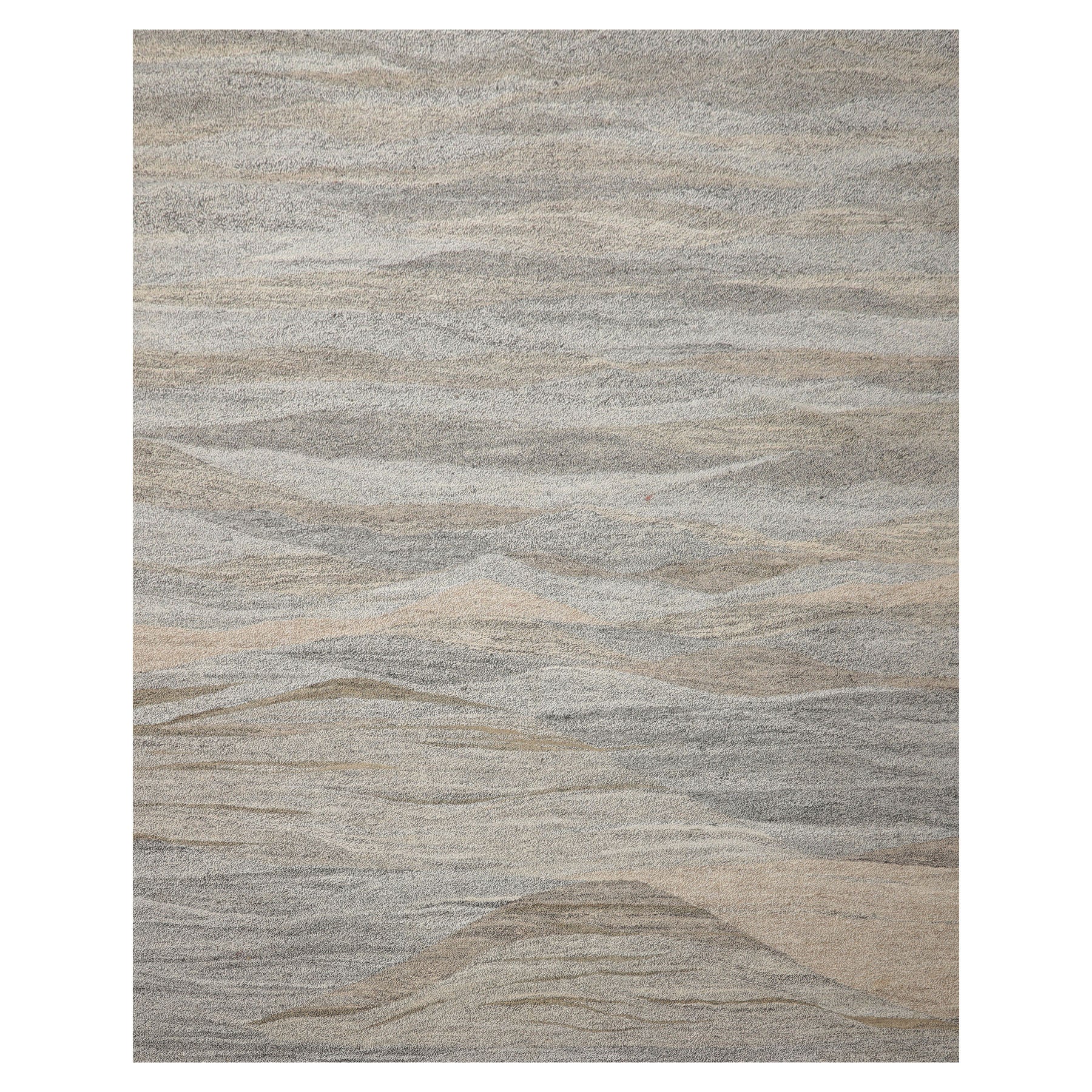 5x7 White, Beige, Gray Color Hand Woven  Fabric & PET yarn Modern Oriental Rug