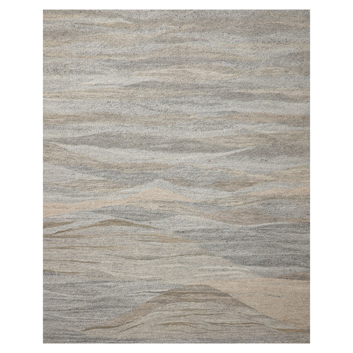 5x7 White, Beige, Gray Color Hand Woven  Fabric & PET yarn Modern Oriental Rug