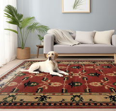 Teracotta 9'x12'3" Tibetan Arts & Crafts Swiss Wash Plush pile Hand Knotted Wool Oriental Area Rug