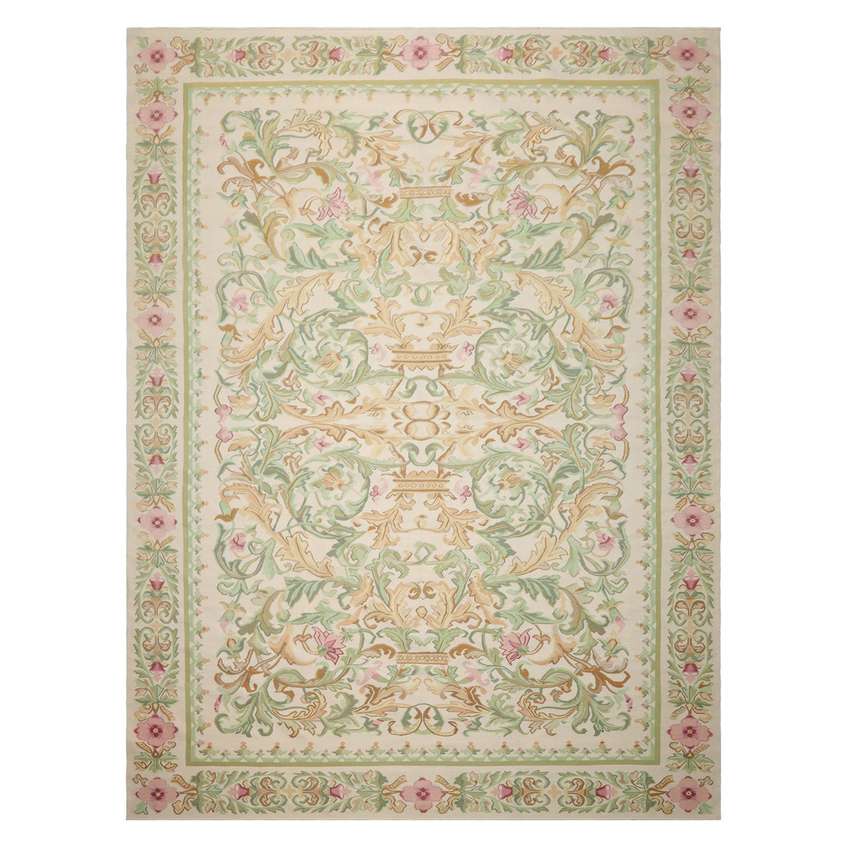 9x12 Ivory, Sage, Brown Color Hand Woven Kilim Wool Traditional  Oriental Rug