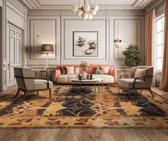 Gray 8x10 Tibetan Arts & Crafts William Morris Hand Knotted Wool Oriental Area Rug