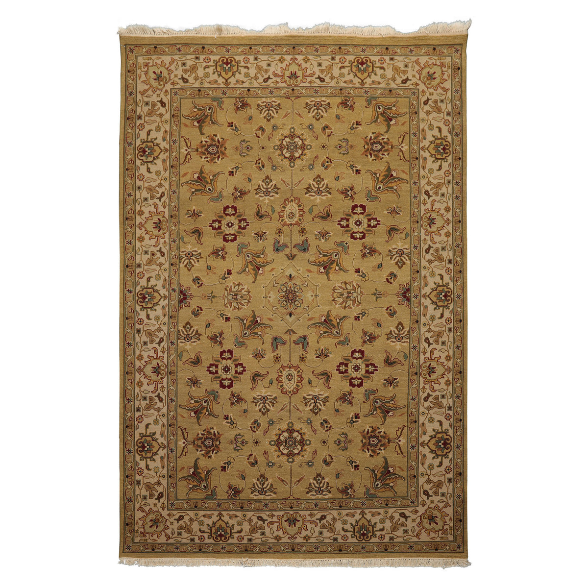 6x9 Khaki, Beige, Tan Color Hand Knotted Nourison Nourmak Wool Traditional Oriental Rug
