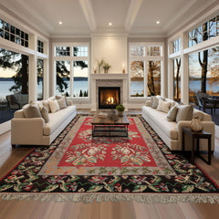 Crimson 7'1''x11'3'' Kilim Arts & Crafts Vintage Pristine Condition Hand Woven Wool Oriental Area Rug