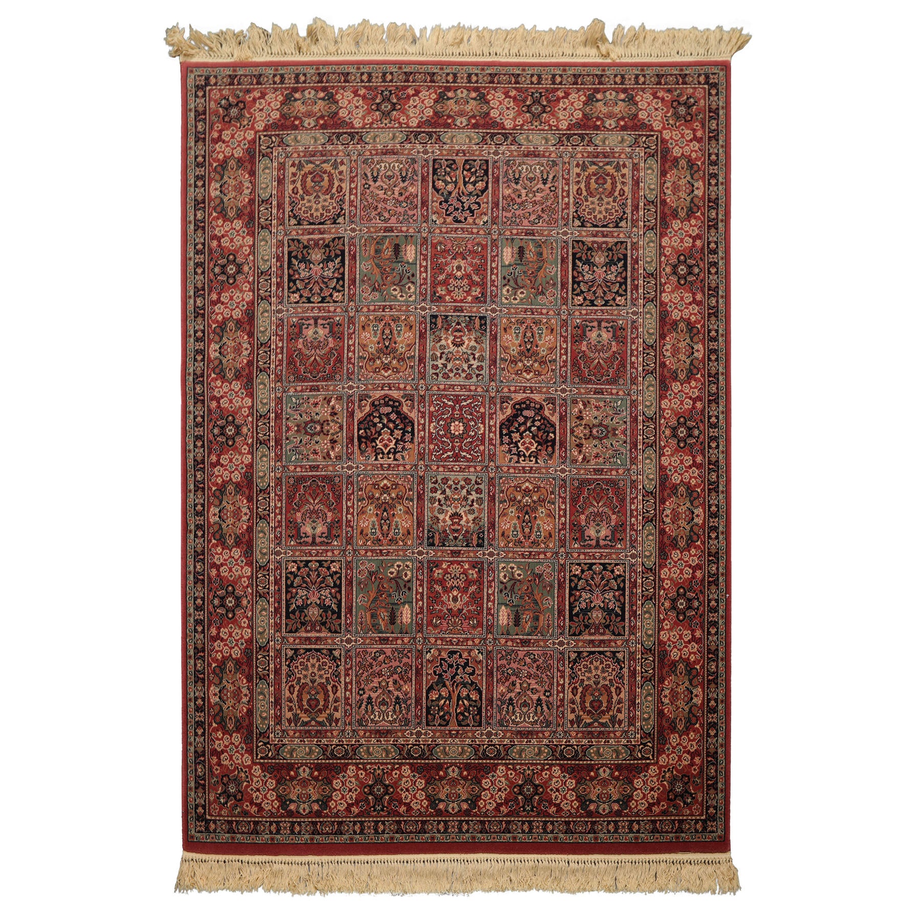 5x8 Rose, Aqua, Tan Color Machine Made  New Zealand Wool Traditional Oriental Rug