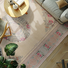 10x14 Ivory, Rose, Aqua Color Hand Knotted Aubusson Savonnerie Wool Traditional Oriental Rug