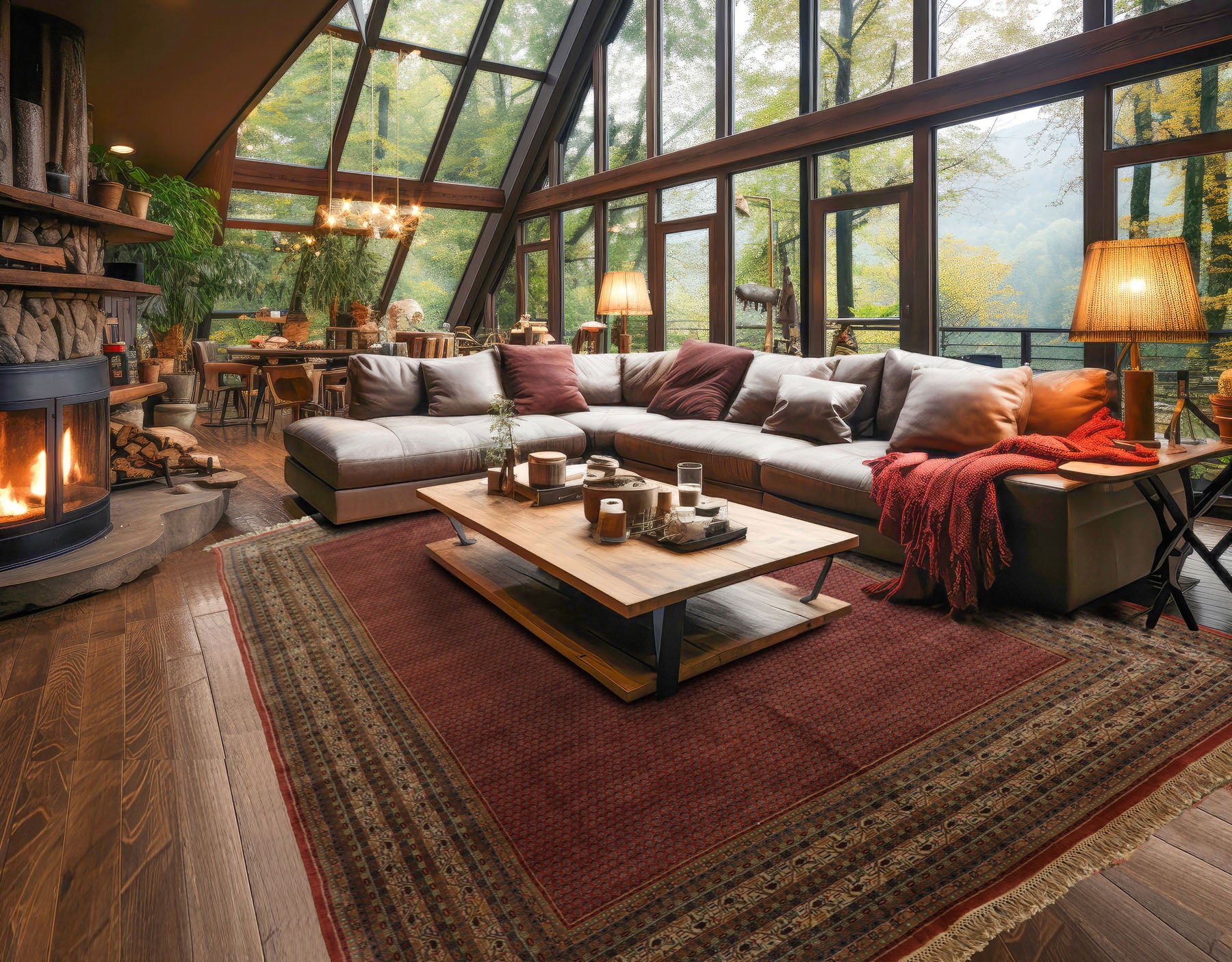 12x18 Rust, Rose, Beige Color Hand Knotted Paisley Wool Traditional Oriental Rug