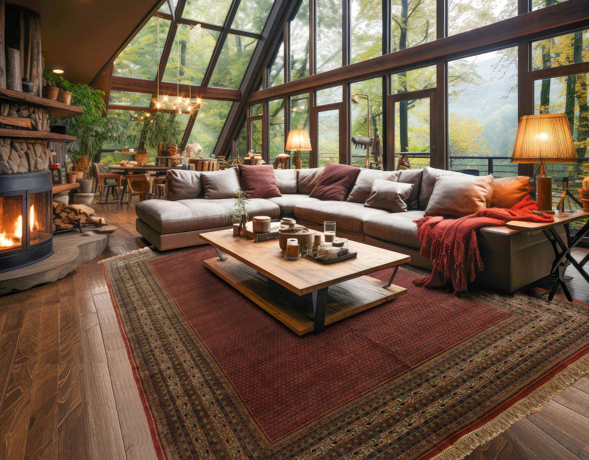 12x18 Rust, Rose, Beige Color Hand Knotted Paisley Wool Traditional Oriental Rug