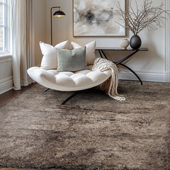 Square Brown, , Color Machine Made Shag Polyster Contemporary Oriental Rug