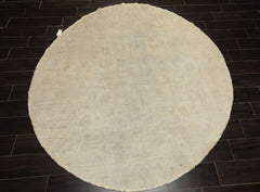 Round Gray, Beige, Color Hand Knotted Peshawar wool Modern & Contemporary Oriental Rug