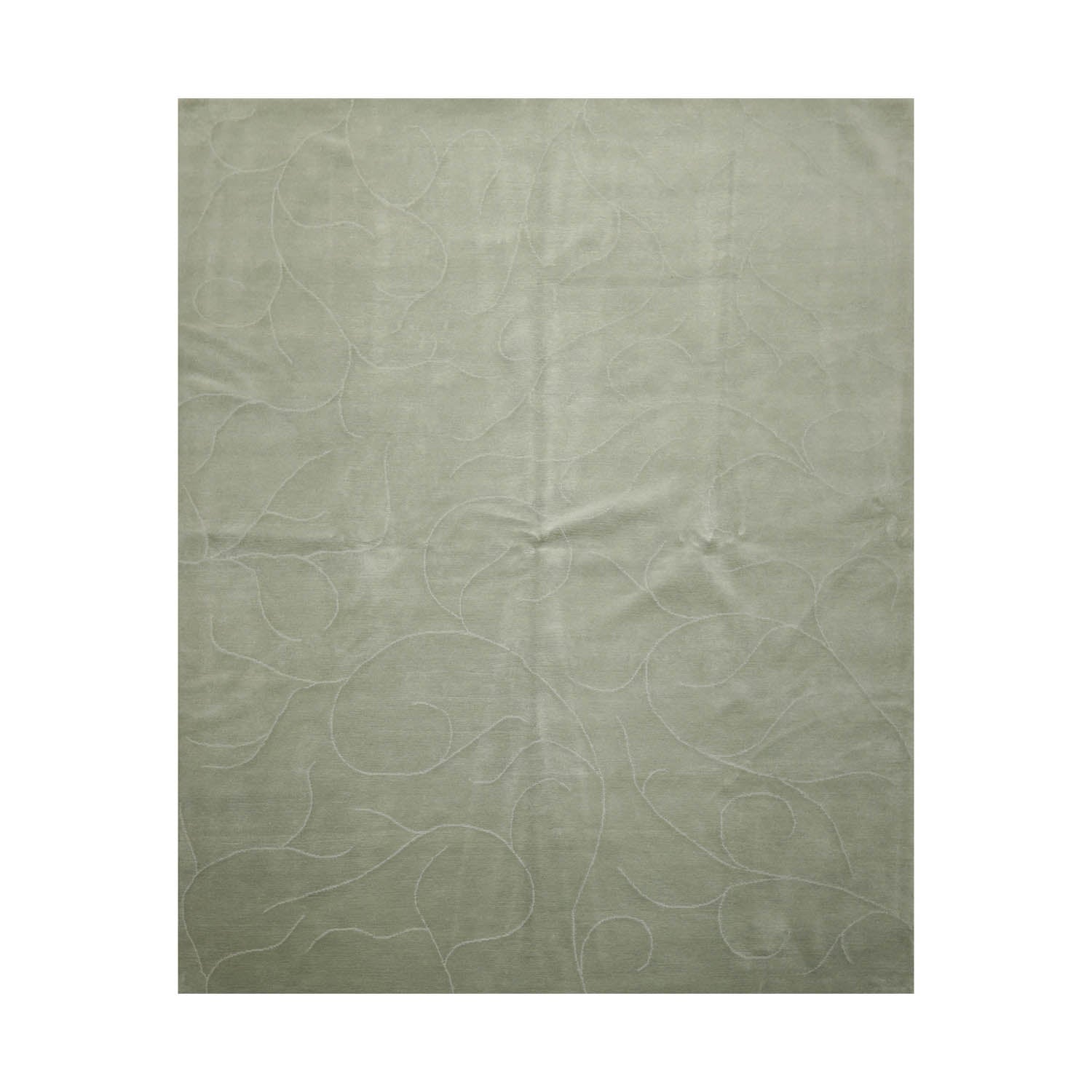 8x10 Tone On Tone, Mint, Color Hand Knotted All-Over 100% Wool Modern Oriental Rug