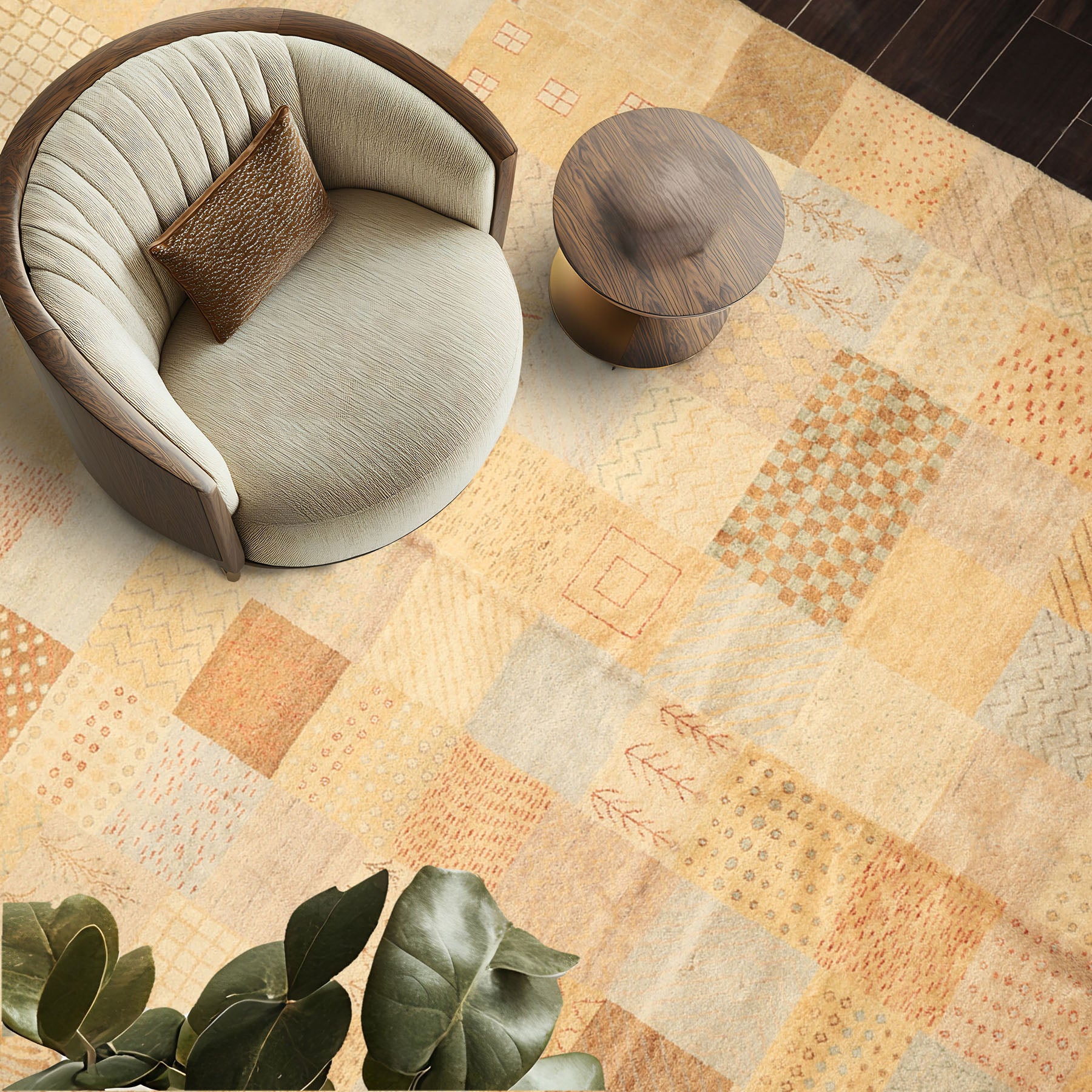 8x10 Beige, Tan, Gray Color Hand Knotted Peshawar Wool Transitional Oriental Rug