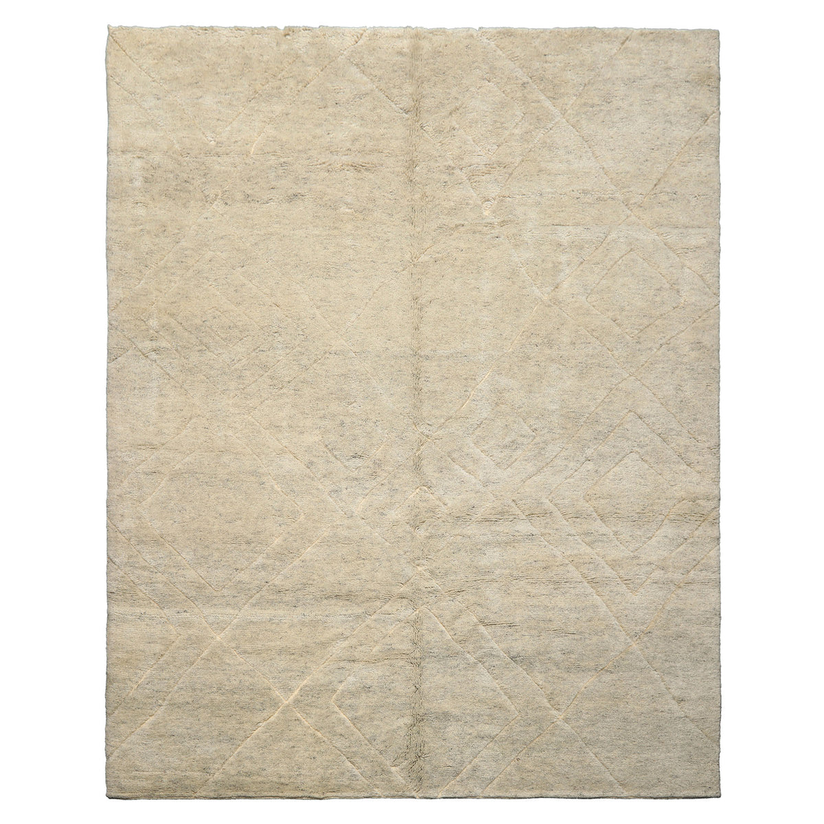 8x10 Beige, Gray, Color Hand Knotted Moroccan Wool Modern & Contemporary Oriental Rug