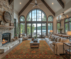 8x10 Moss, Gold, Red Color Hand Knotted Tibetan Wool Arts & Crafts Oriental Rug