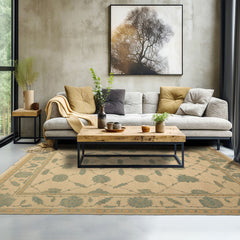 8x10 Ivory, Aqua, Light Gold Color Hand Knotted Nourison Nourmak Soumak Wool & Silk Transitional Oriental Rug