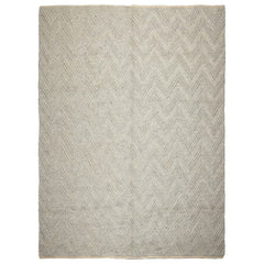 9x12 Tone on Tone Silver, Gray, Color Hand Knotted Tibetan Wool Modern & Contemporary Oriental Rug