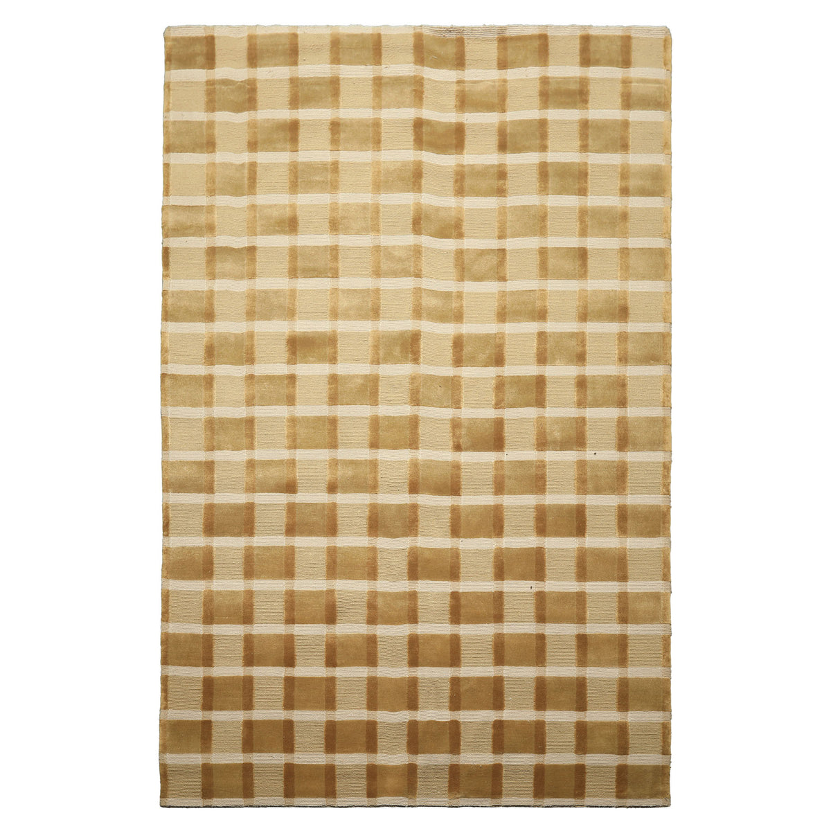 6x9 Moss, Ivory, Tan Color Hand Knotted Tibetan Wool Modern & Contemporary Oriental Rug