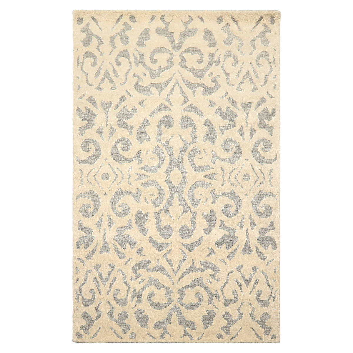 5x8 Ivory, Celadon, Color Hand Tufted Handmade Wool Transitional Oriental Rug