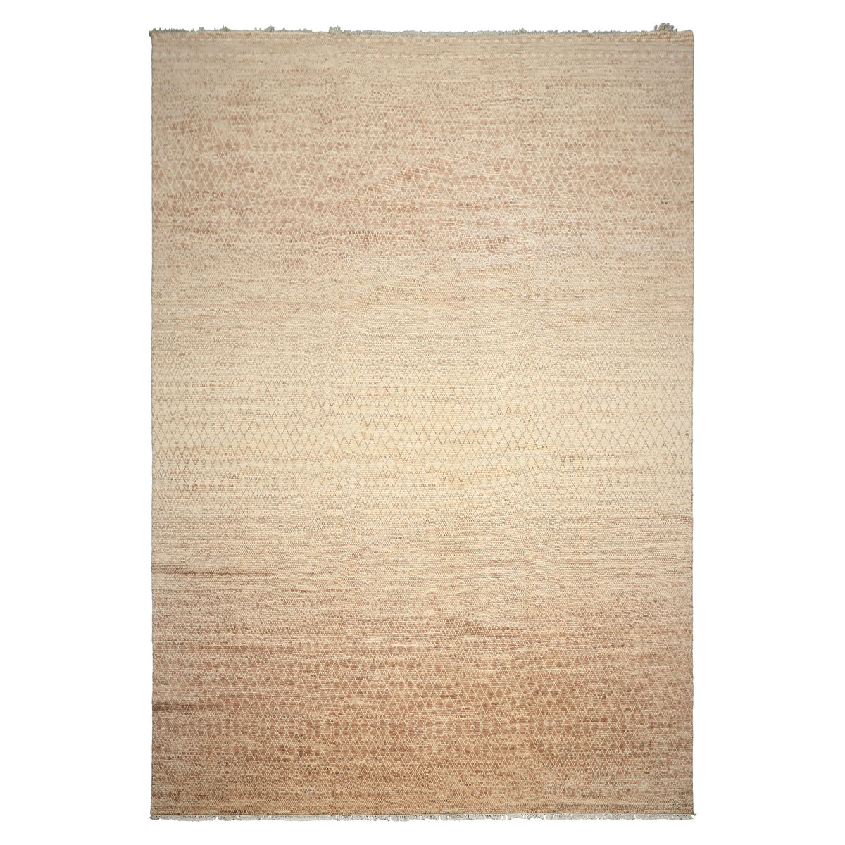 10x14 Tan, Beige, Ivory Color Hand Knotted Tibetan Wool Transitional Oriental Rug