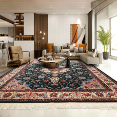 8x10 Dark Green, Ivory, Red Color Hand Knotted Tabriz New Zealand Wool Traditional Oriental Rug