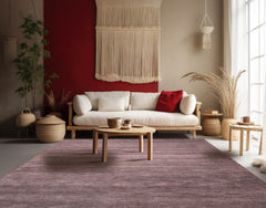 Aubergine Multi Size Modern & Contemporary Plush Pile Solid Grainy Texture Hand Tufted 100% Wool Oriental Area Rug