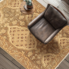 Moss 4'3''x6'3'' Art Deco Arts and Crafts Hand Knotted Wool Oriental Area Rug