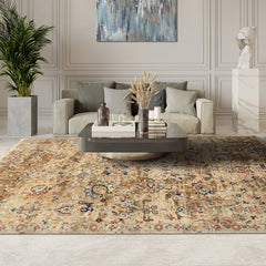 6x9 Beige, Rust, Navy Color Hand Knotted Oushak Wool Arts & Crafts Oriental Rug