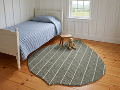 Multi Size Green Beige Color Hand Hooked Leaf Jute loop Contemporary Oriental Rug