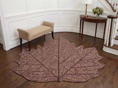 Multi Size Tan Rust Maroon Color Hand Hooked Leaf Jute loop Contemporary Oriental Rug