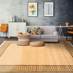 6x9 Mocha, Olive, Color Hand Knotted Tibetan Wool Transitional Oriental Rug