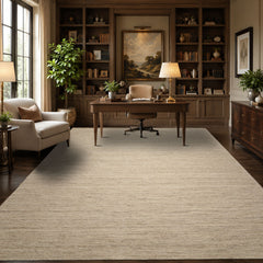 9x12 Ivory, Oatmeal, Color Hand Woven  New Zealand Wool & Mohair Modern Oriental Rug