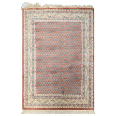 4x6 Rose, Ivory, Taupe Color Hand Knotted Boteh Wool Traditional Oriental Rug