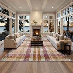 Multi Size Plum Gray Gold Color Hand Tufted  Wool Modern & Contemporary Oriental Rug