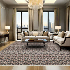 Multi Size Black Ivory Rust Color Hand Woven  Wool Modern & Contemporary Oriental Rug