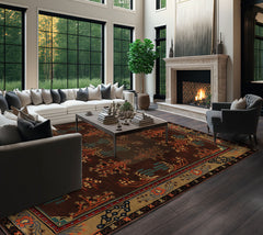 Multi Size Chocolate Pistachio Black Color Hand Tufted  Wool  Oriental Rug
