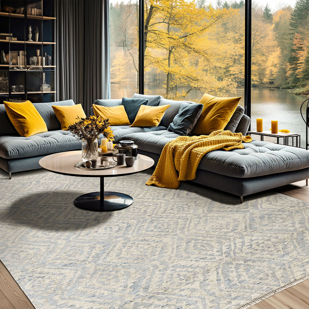 Gray Multi Size Oushak Southwestern Hand Knotted Wool Oriental Area Rug